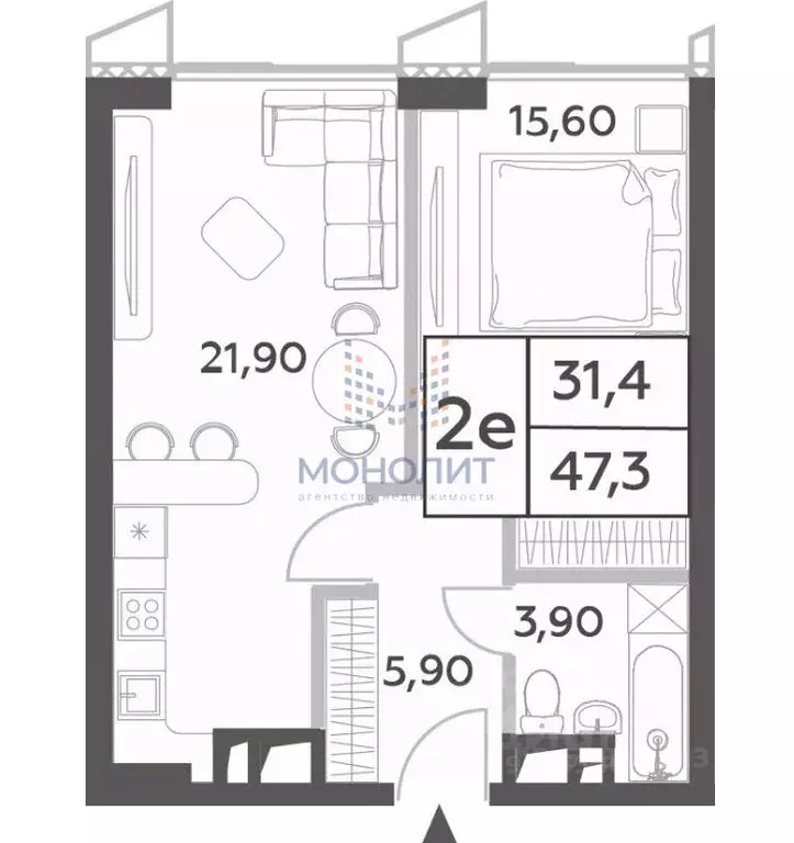 2-к кв. Москва просп. Генерала Дорохова, вл1к3 (47.3 м) - Фото 1