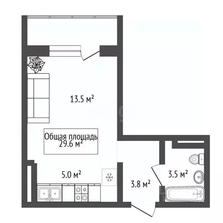 Студия Новосибирская область, Новосибирск ул. Ивана Севастьянова, 10 ... - Фото 2