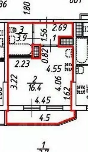 Студия Санкт-Петербург Комендантский просп., 55к1 (24.0 м) - Фото 2