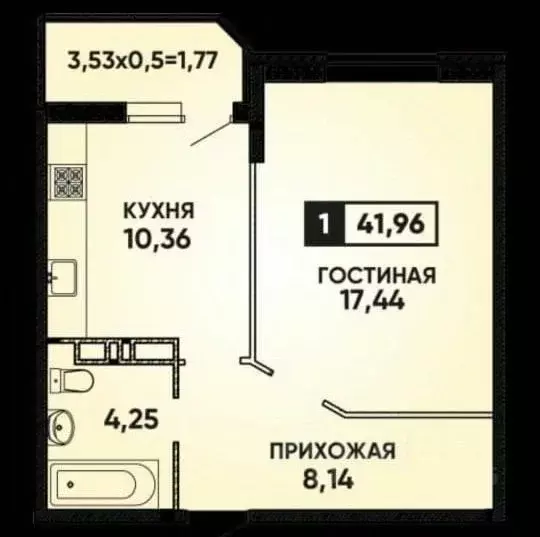 1-к кв. Краснодарский край, Краснодар ул. Им. Героя Яцкова И.В., 19к2 ... - Фото 1