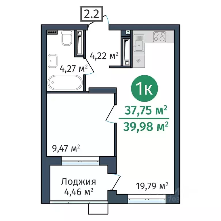 1-к кв. Тюменская область, Тюмень ул. Краснооктябрьская, 12 (37.75 м) - Фото 0