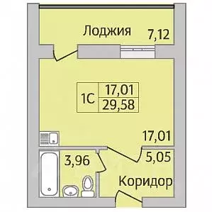 Студия Новосибирская область, Новосибирск ул. Юности, 7 (29.58 м) - Фото 0