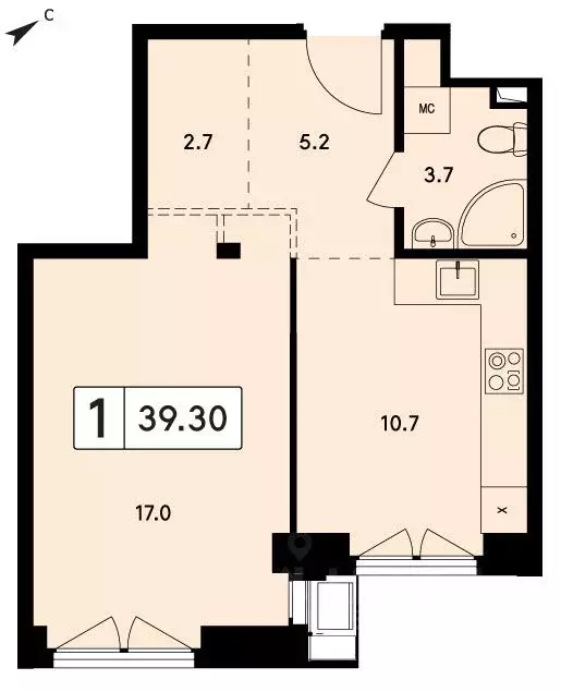 1-к кв. Москва ул. Маршала Тимошенко, 8 (39.3 м) - Фото 0