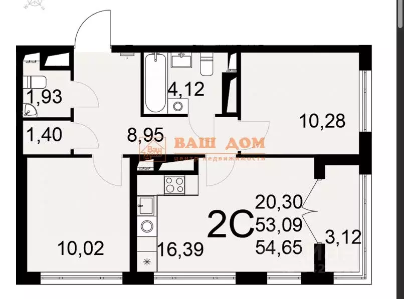 2-к кв. Тульская область, Тула Одоевское ш., 73 (54.65 м) - Фото 2