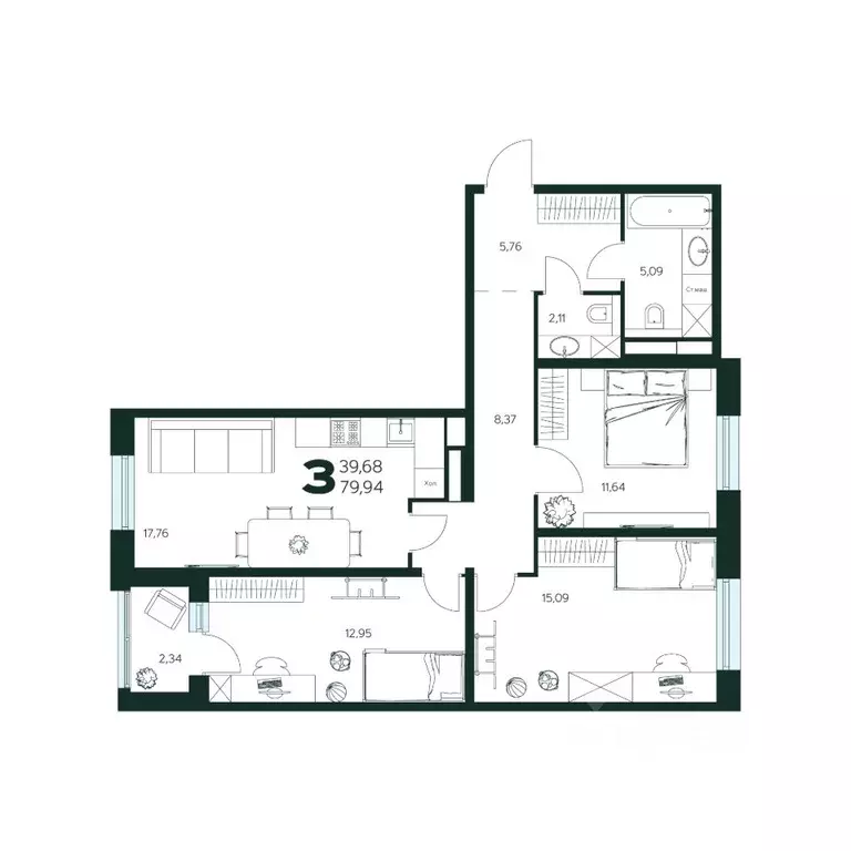 3-к кв. Московская область, Химки Сходня мкр, Первомайская ул., ... - Фото 1