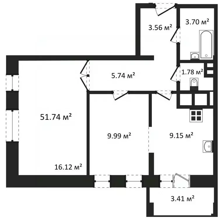 2-к кв. Калужская область, Калуга Азаровская ул., 40к5 (51.74 м) - Фото 1