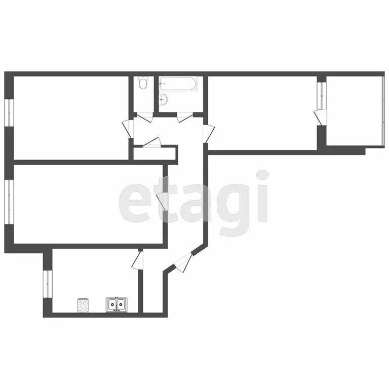 3-комнатная квартира: Тюмень, улица Газовиков, 25 (65.1 м) - Фото 1