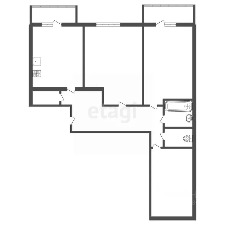 3-к кв. Тульская область, Тула городской округ, д. Харино ул. ... - Фото 1