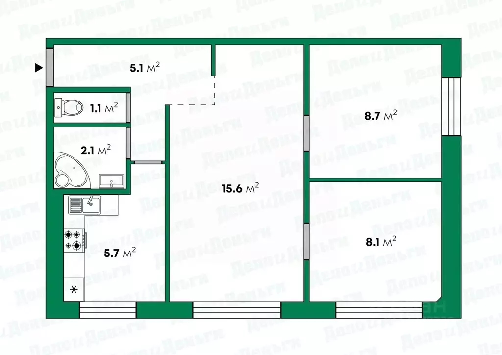 3-к кв. Кировская область, Киров Студенческий проезд, 4 (46.4 м) - Фото 2