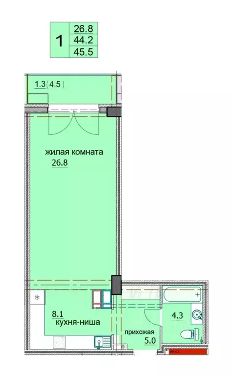 1-к кв. Пензенская область, Пенза ул. Яшиной, 5 (46.0 м) - Фото 0