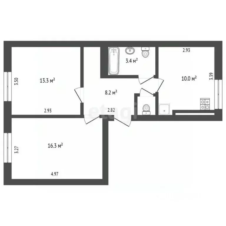 2-к кв. Пермский край, Пермь Закамская ул., 2В (52.4 м) - Фото 0