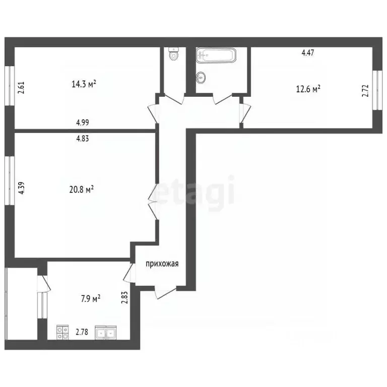 3-к кв. Московская область, Сергиево-Посадский городской округ, ... - Фото 1