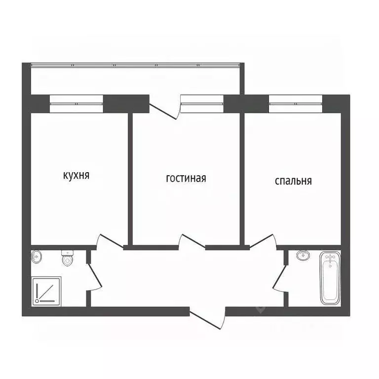 2-к кв. Красноярский край, Красноярск ул. Республики, 47 (65.2 м) - Фото 1