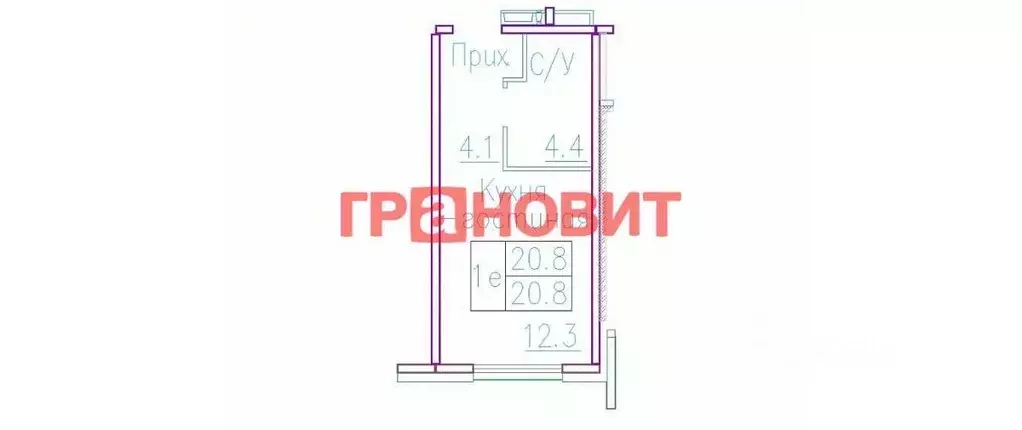 1-к кв. Новосибирская область, Новосибирский район, Мичуринский ... - Фото 1
