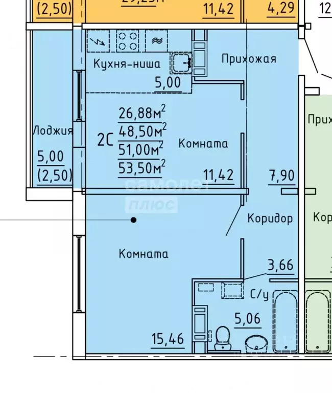 2-к кв. Челябинская область, Челябинск пос. Западный, Притяжение мкр, ... - Фото 1