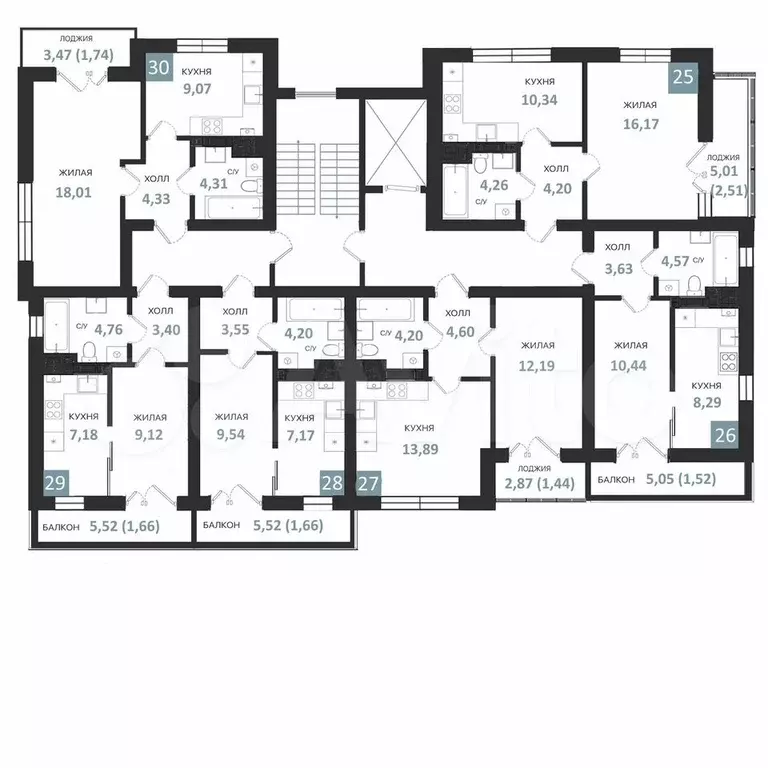Квартира-студия, 26,1 м, 5/5 эт. - Фото 1