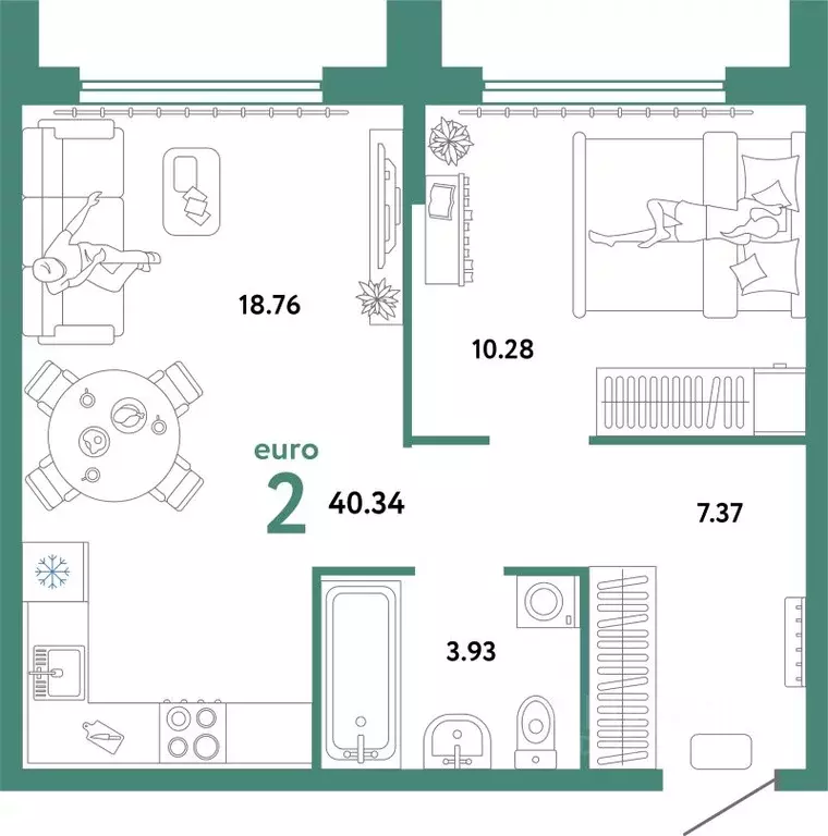 2-к кв. Свердловская область, Екатеринбург ул. Шефская, 22А (40.34 м) - Фото 1