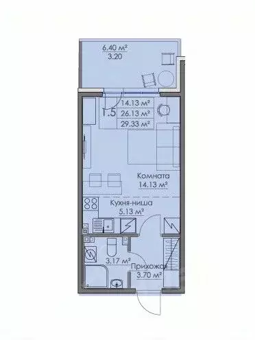 Свободной планировки кв. Ленинградская область, Выборг наб. Адмирала ... - Фото 1