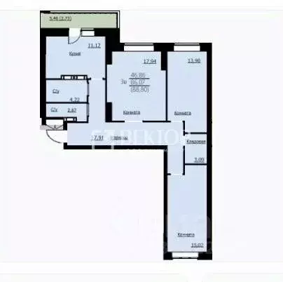 3-к кв. Ярославская область, Ярославль Красноборская ул., 38к2 (58.5 ... - Фото 2