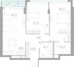 2-комнатная квартира: Москва, Кутузовский проезд, 16А/1 (75.2 м) - Фото 1