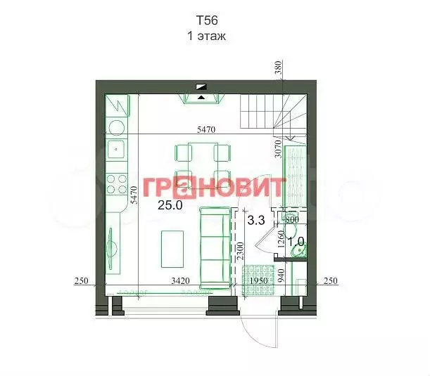 Таунхаус 54 м на участке 1 сот. - Фото 0