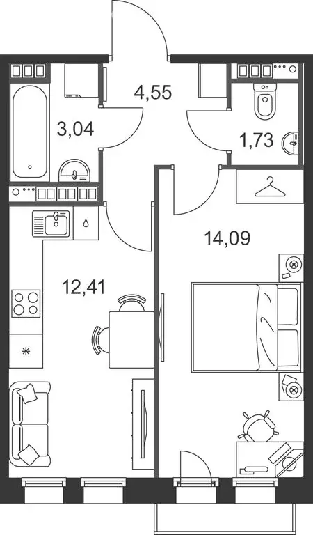 1-комнатная квартира: Ленинградская область, Гатчинский муниципальный ... - Фото 2