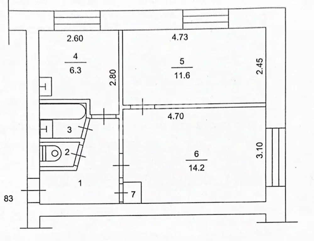 2-к кв. Томская область, Томск ул. Герцена, 15 (40.8 м) - Фото 1