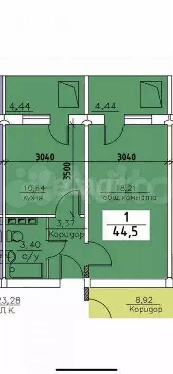 1-к. квартира, 47 м, 1/10 эт. - Фото 0