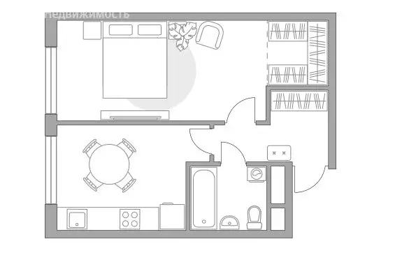 1-комнатная квартира: Одинцовский городской округ, территориальное ... - Фото 1