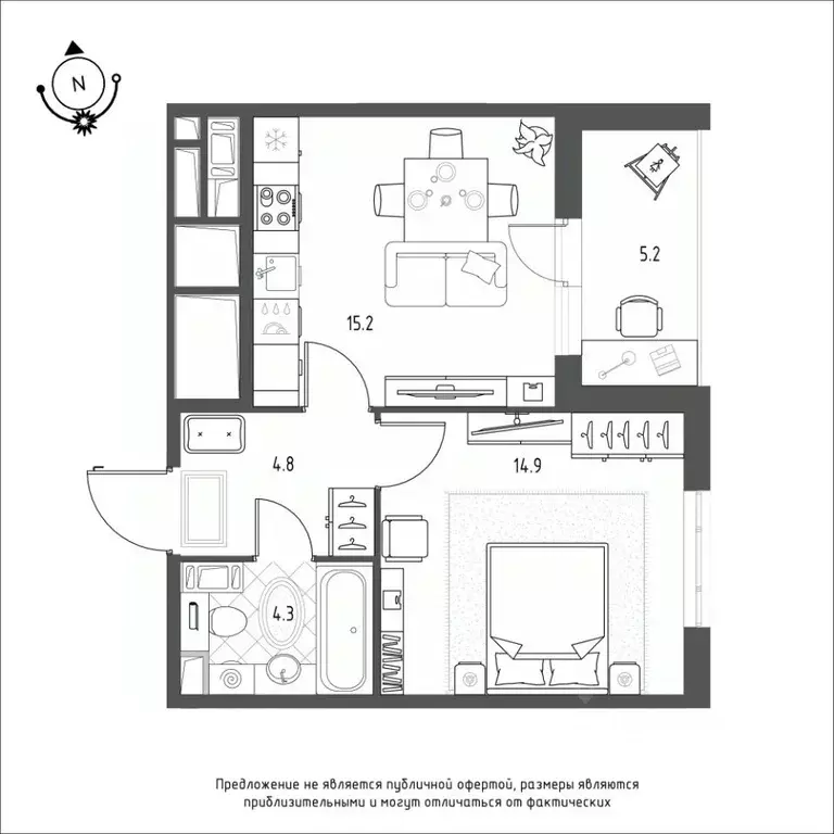 1-к кв. Омская область, Омск Зеленая река мкр,  (41.5 м) - Фото 0