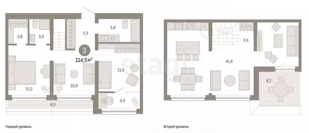 3-к кв. Тюменская область, Тюмень Мысовская ул., 26к1 (114.0 м) - Фото 0