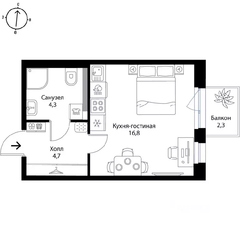 Студия Ленинградская область, Ломоносовский район, Низинское с/пос, д. ... - Фото 1