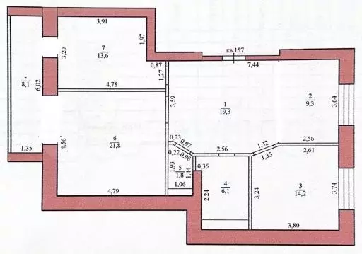 2-к. квартира, 86,1 м, 5/6 эт. - Фото 0