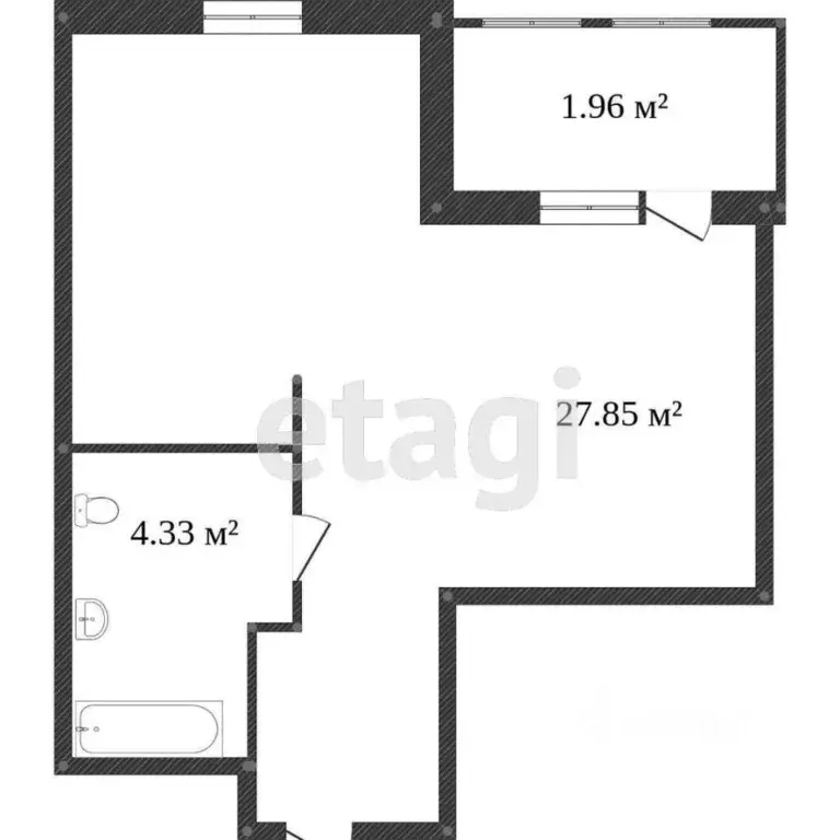 1-к кв. Ханты-Мансийский АО, Сургут Университетская ул., 49 (32.5 м) - Фото 1