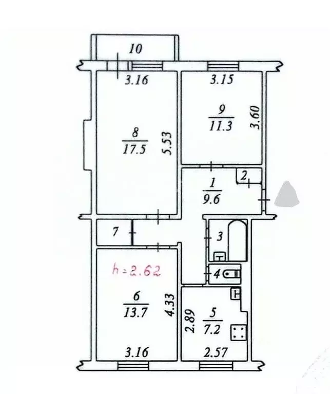 3-к кв. Ямало-Ненецкий АО, Ноябрьск ул. Ленина, 48/28 (65.1 м) - Фото 2