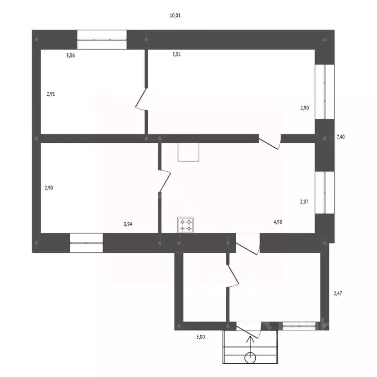 Дом в Амурская область, Серышево пгт ул. Школьная, 21 (51 м) - Фото 2