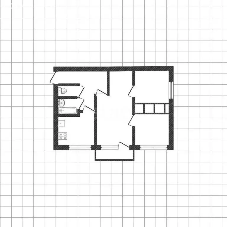3-комнатная квартира: Шебекино, улица Ленина, 78 (46.6 м) - Фото 1