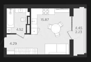 Квартира-студия, 29 м, 7/9 эт. - Фото 1