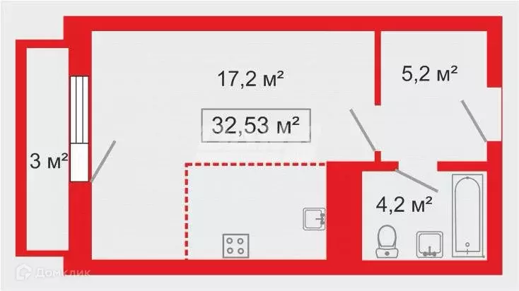 Продаётся квартира-студия, 31.6 м - Фото 0