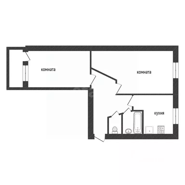 2-к кв. Ленинградская область, Волхов Авиационная ул., 40 (45.9 м) - Фото 1