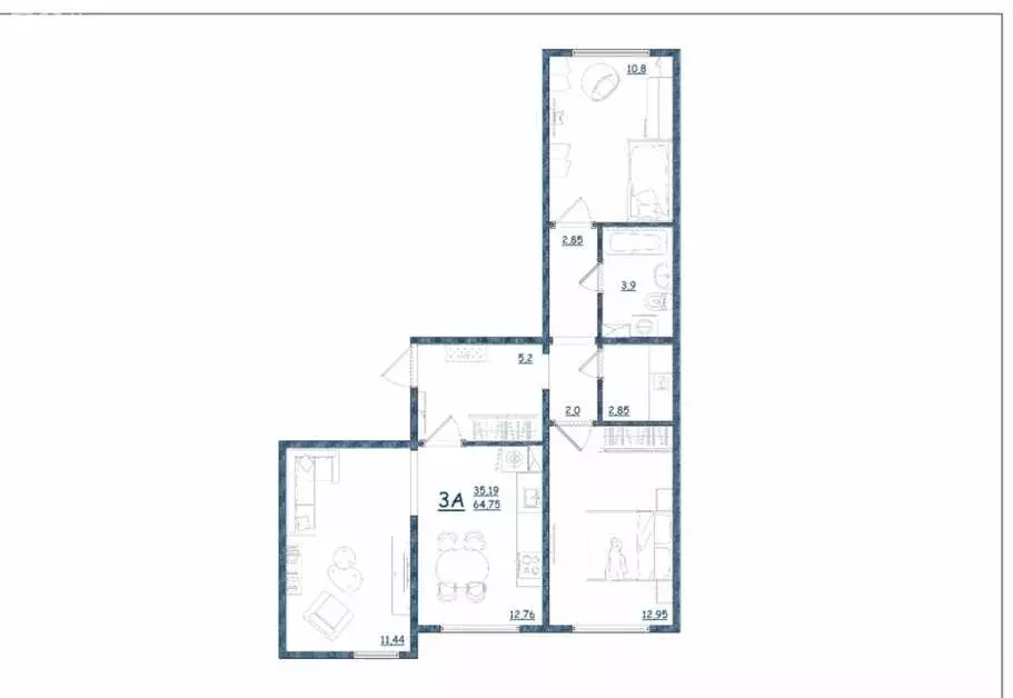 3-комнатная квартира: Тверь, улица Левитана, 93А (64.8 м) - Фото 1