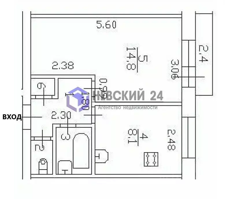 1-к кв. Санкт-Петербург ул. Дыбенко, 18К1 (30.3 м) - Фото 0