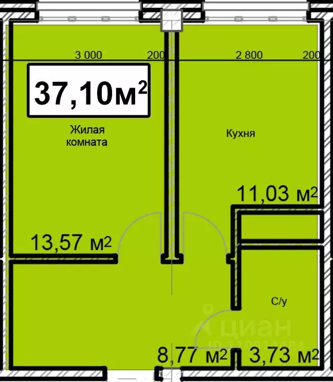 1-к кв. Ставропольский край, Ессентуки ул. Благодатная, 22к3 (37.1 м) - Фото 1
