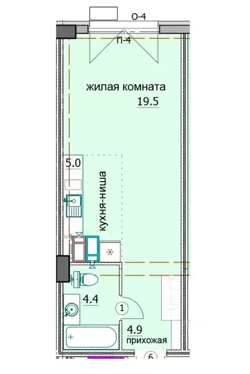 Студия Пензенская область, Пенза ул. Яшиной, 16 (33.5 м) - Фото 2