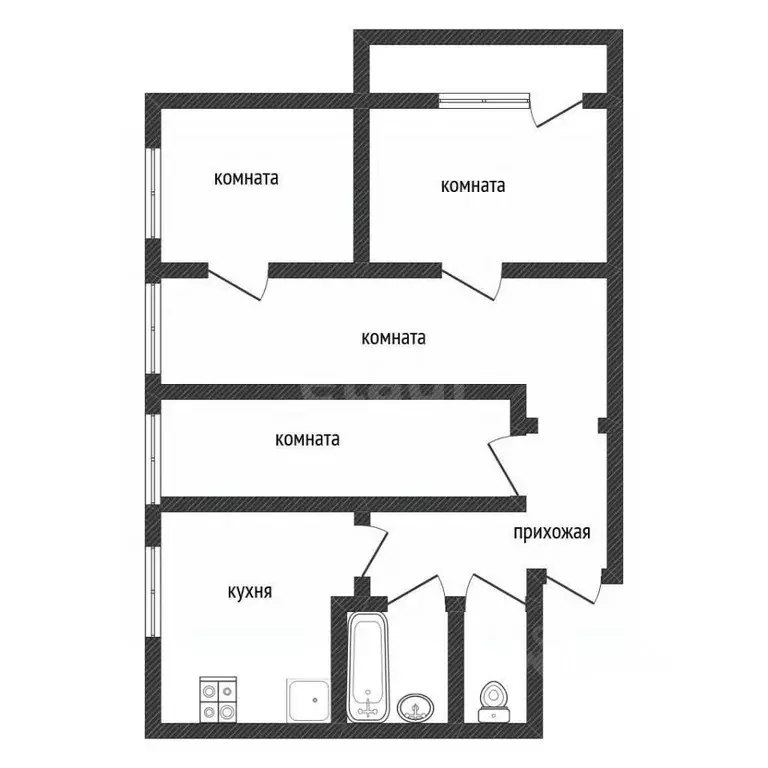 4-к кв. Ленинградская область, Волхов Волгоградская ул., 5б (60.4 м) - Фото 2
