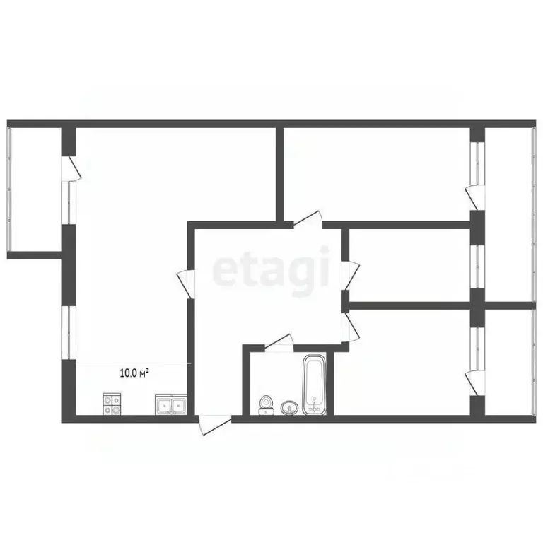 4-к кв. Ставропольский край, Ессентуки ул. Ермолова (87.3 м) - Фото 2