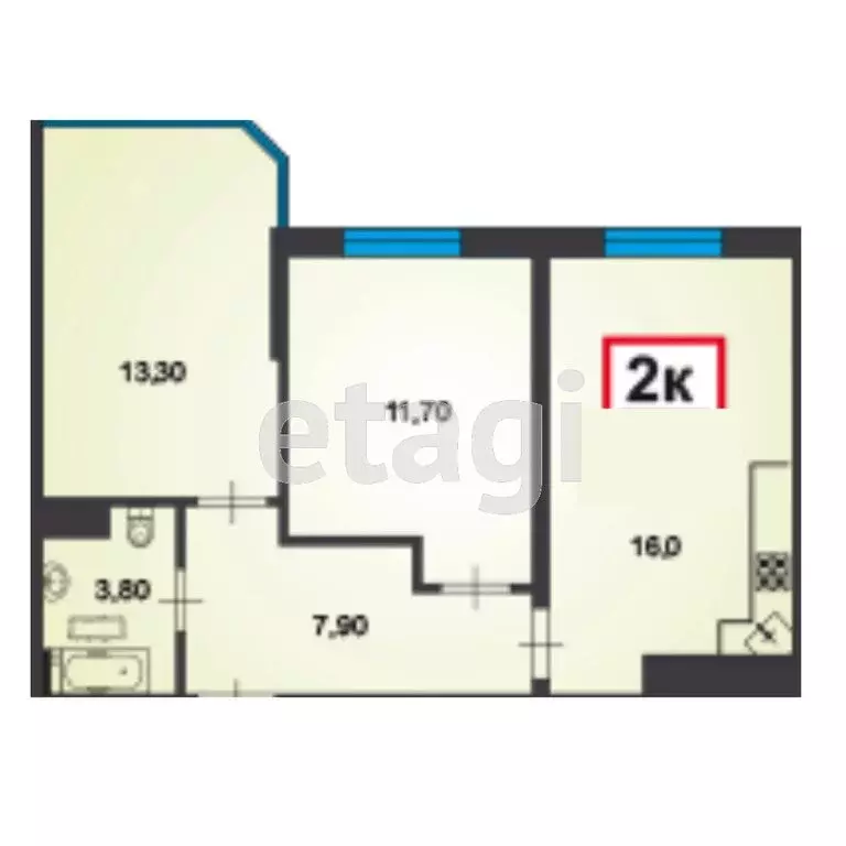 2-комнатная квартира: Анапа, Анапское шоссе, 32к5 (56.7 м) - Фото 1
