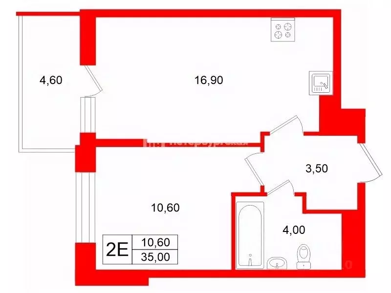 1-к кв. Санкт-Петербург Светлановский просп., 8 (35.0 м) - Фото 2