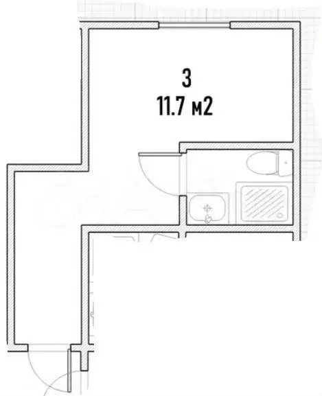 Квартира-студия, 11,7 м, 1/9 эт. - Фото 0