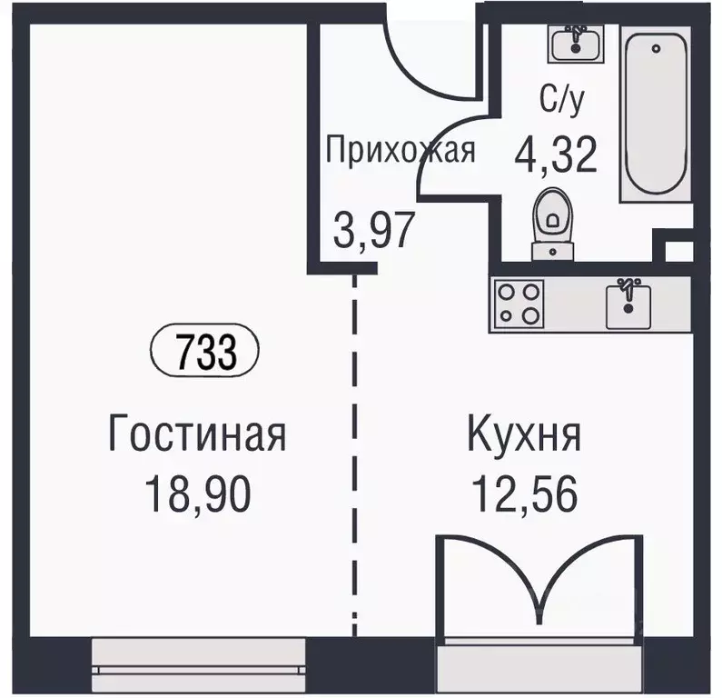 1-к кв. Москва ул. Академика Челомея, 1А (40.6 м) - Фото 0